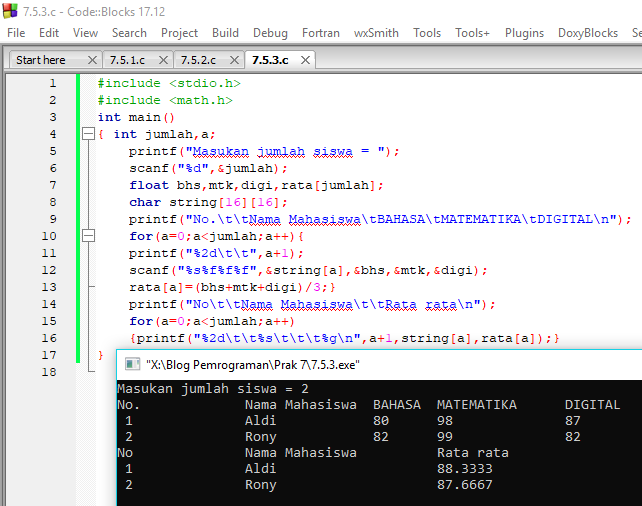 Praktikum 7 Variable Array - Redaksiana
