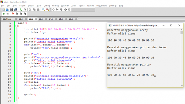 Praktikum 9 Variable dan Fungsi Pointer - Redaksiana