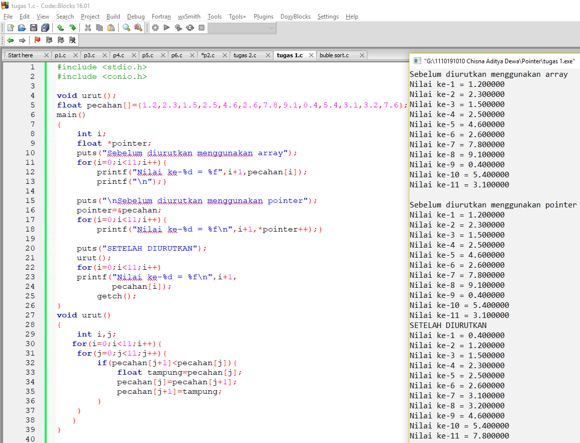 Praktikum 9 Variable dan Fungsi Pointer - Redaksiana