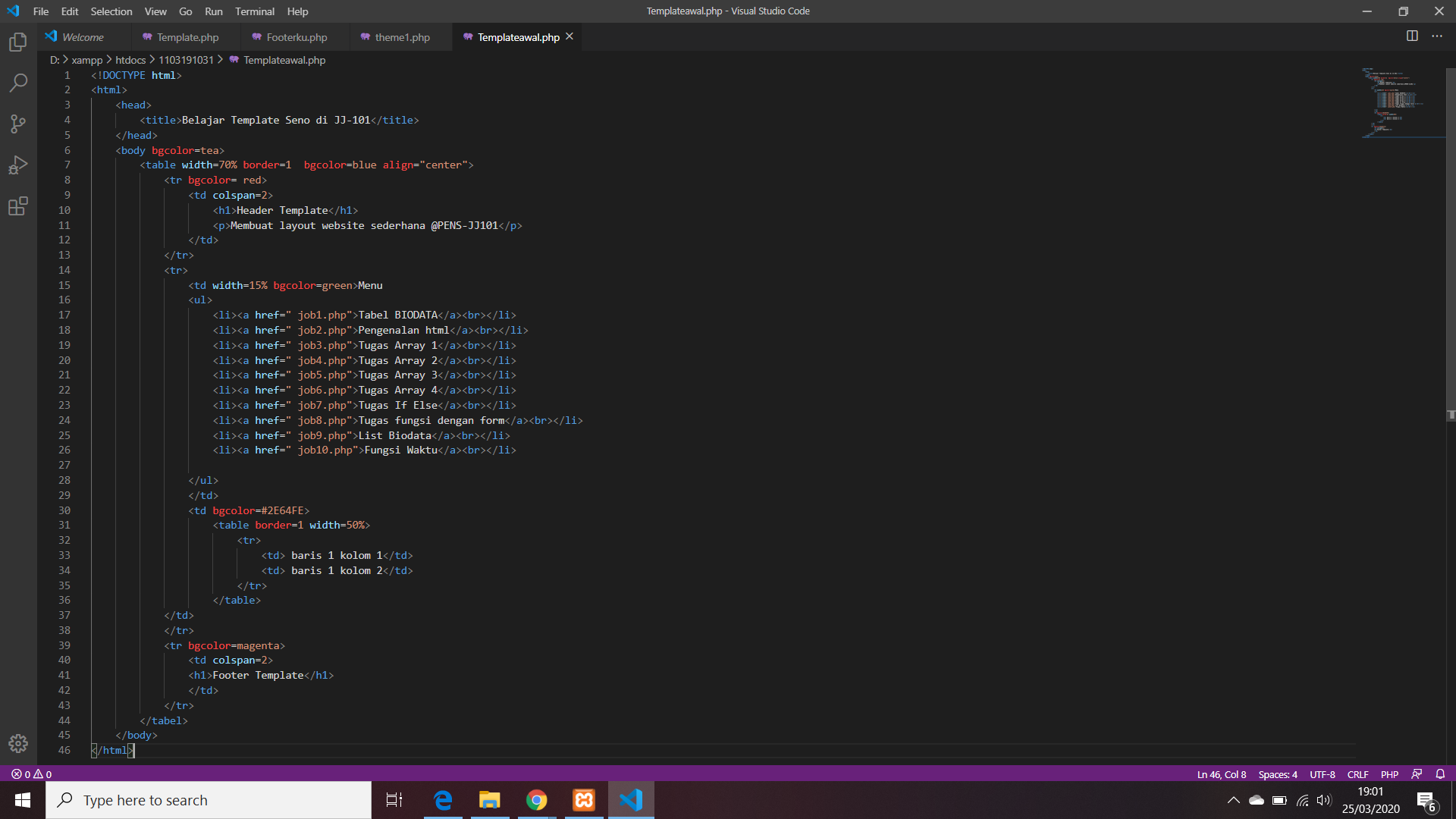 Pembuatan Template pada HTML dan PHP - Redaksiana