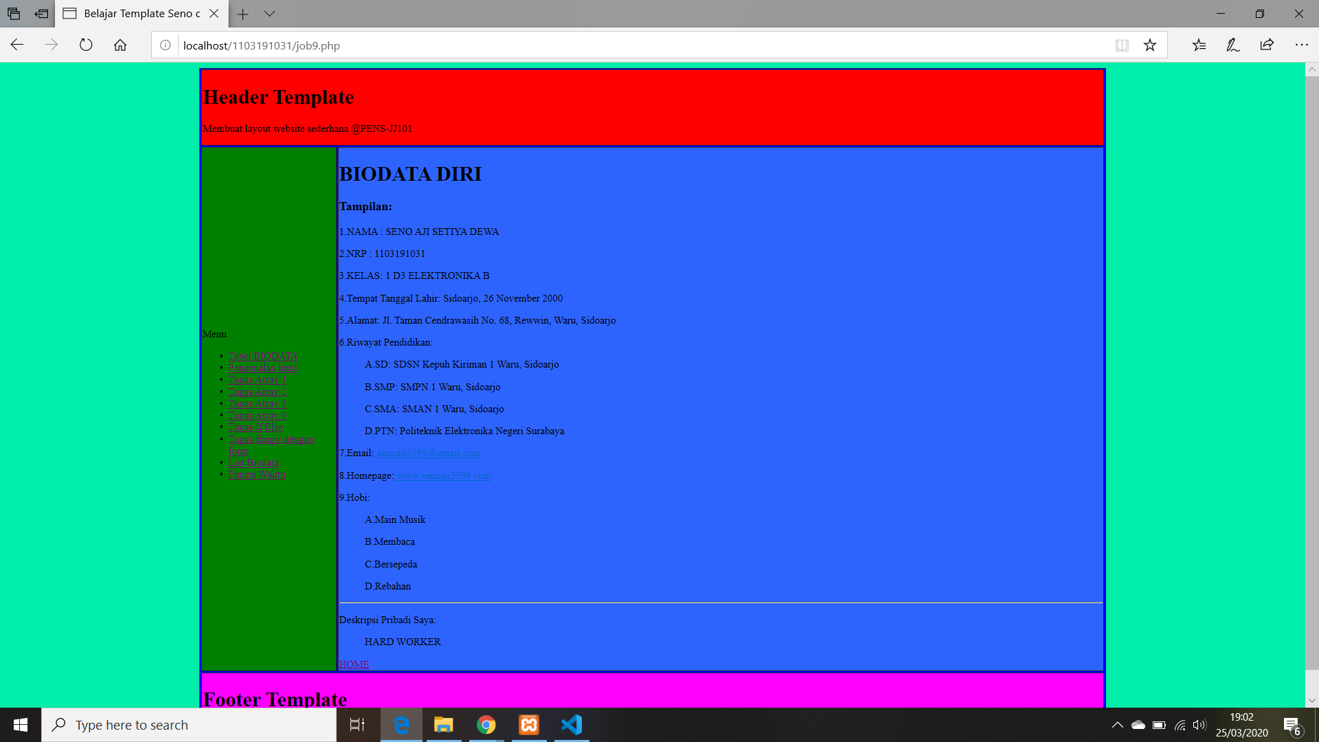 Pembuatan Template pada HTML dan PHP - Redaksiana