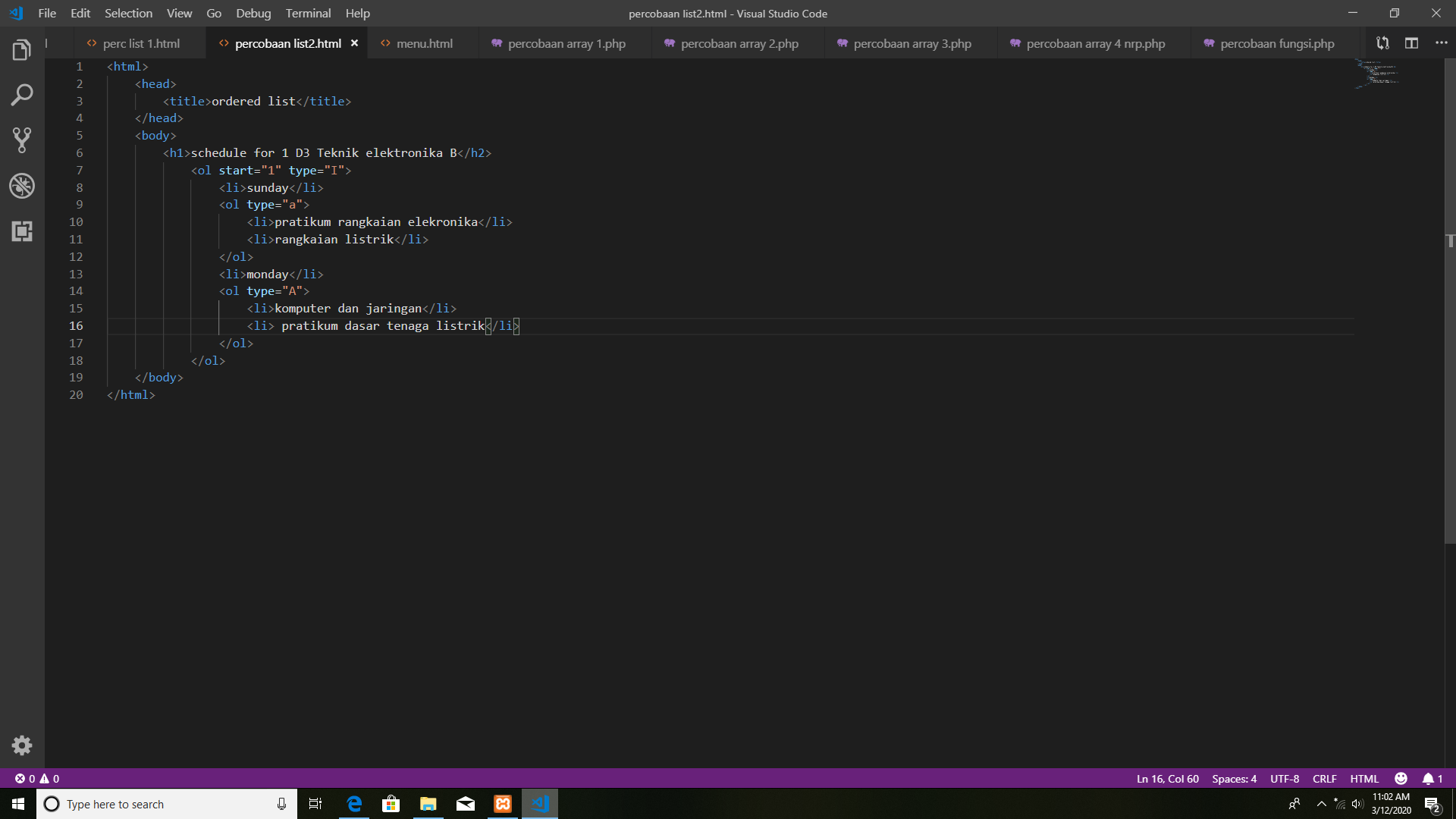 Make File List.html Programs Bagaimana membuat list pada program HTML ? - Redaksiana