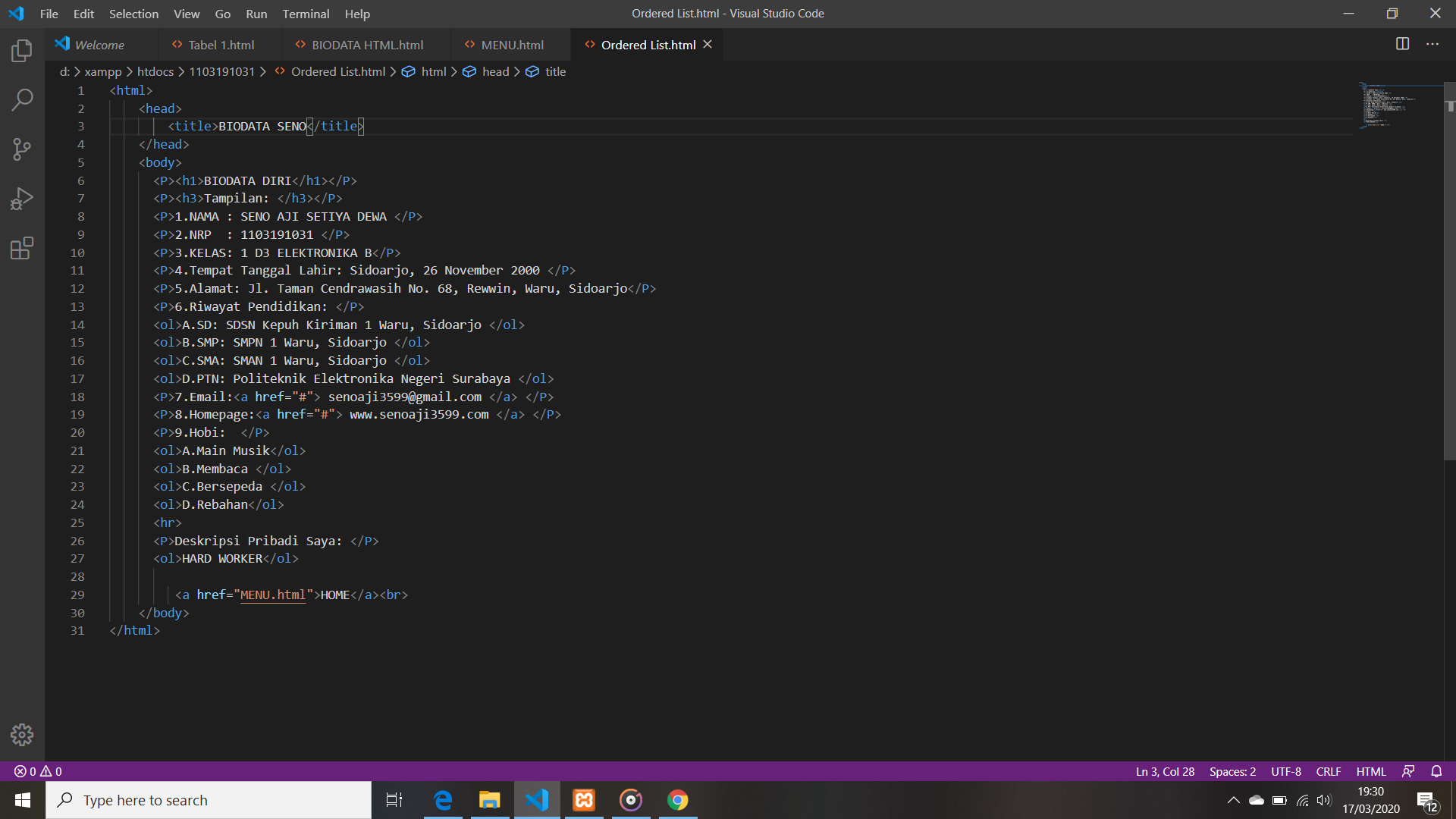 Membuat LIST dan LINK Versi HTML - Redaksiana