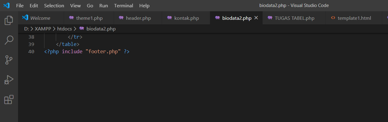 Include template php