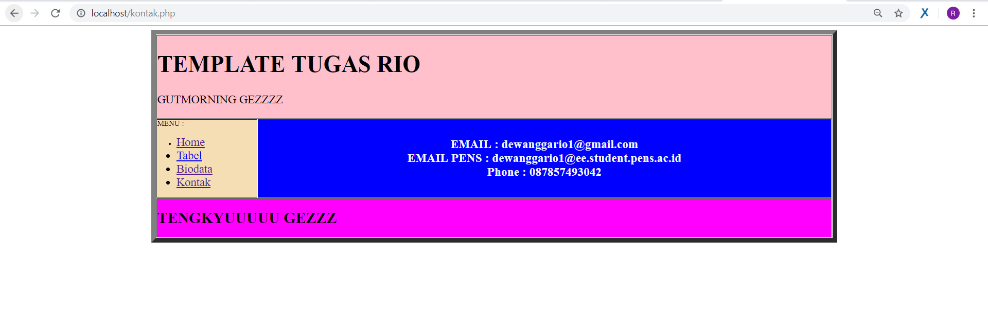 Include template php