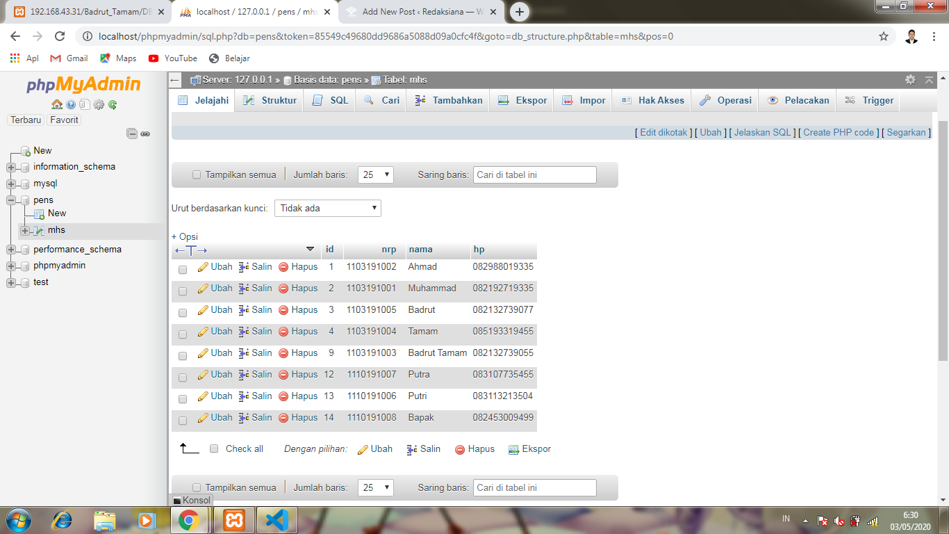Sql delete database redaksiana
