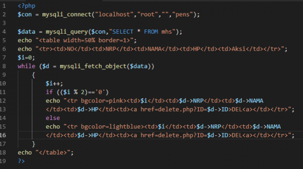 Database query error